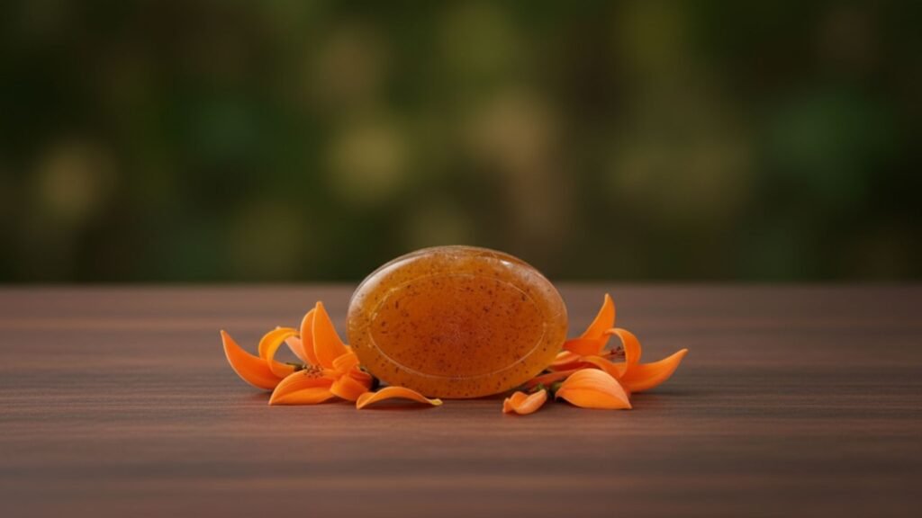 Best skincare herbal soap for healthy glow is Vaidayu Kesudo soap which is made from pure Kesudo Flame of the Forest flowers