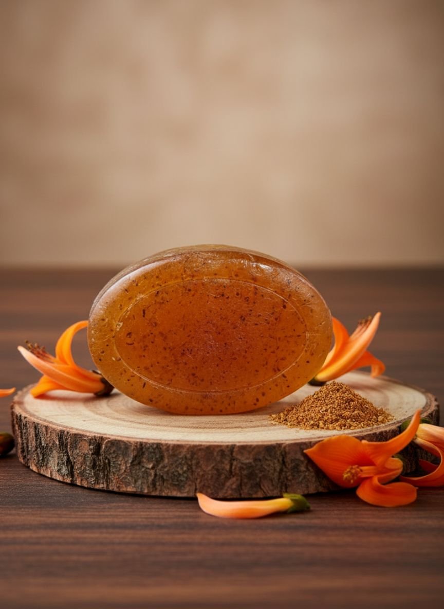 Kesudo soap made from pure vibrant Palash or Flame of the Forest flower