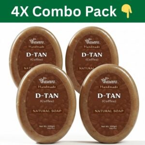 Vaidayu Natural De-Tan Coffee Handmade Soap – Pack of 4 (100g Each) | Tan Removal & Skin Brightening